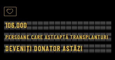 Deveniți donator de organe astăzi black modern-bold