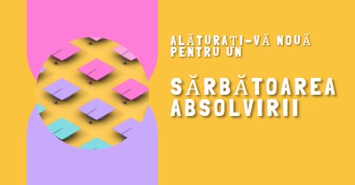 Alăturați-vă sărbătorii de absolvire yellow whimsical-color-block