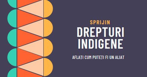 Sprijiniți drepturile indigene blue modern-color-block