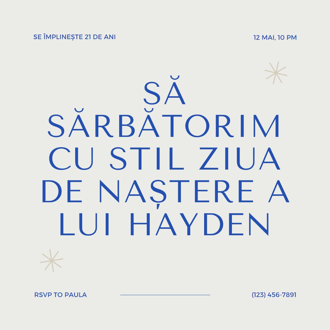 Ziua de naștere a 21-a gray modern,minimal,typographic,contemporary,current,stylish,simple,clean,text-based