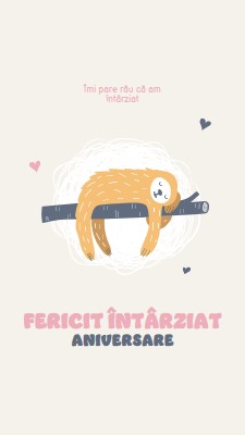 Urări întârziate pentru ziua de naștere white playful,cute,illustrative,whimsical,friendly,charming,graphic