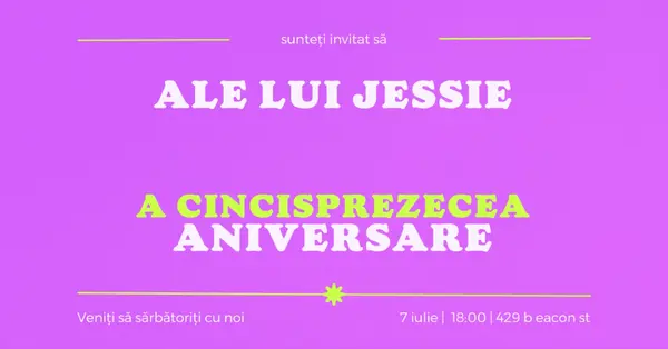 Sunteți invitat(ă) purple bold,vibrant,retro