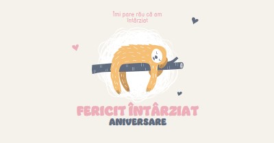 Urări întârziate pentru ziua de naștere white playful,cute,illustrative,whimsical,friendly,charming,graphic