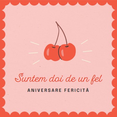 Suntem doi de un fel red illustration,retro,playful