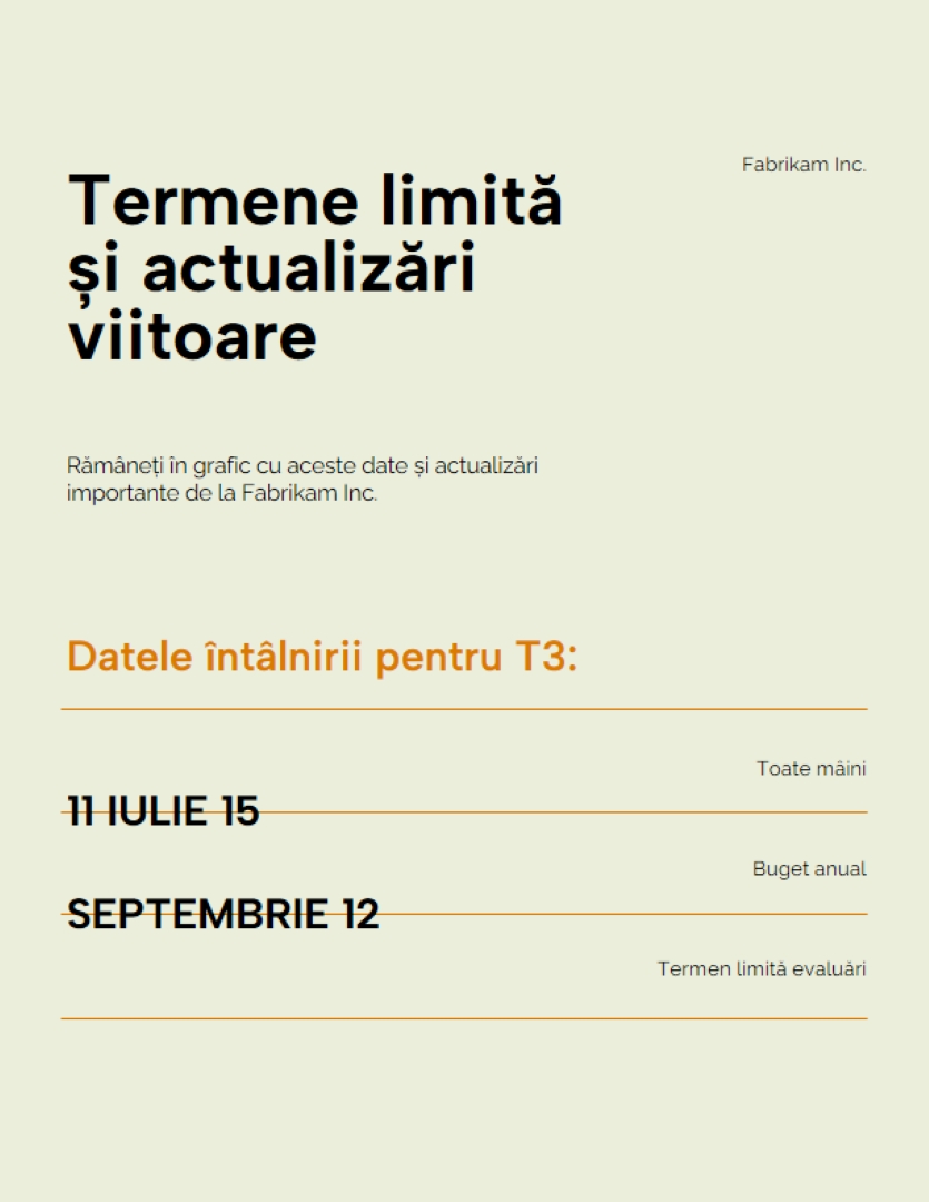 Fluturaș cu actualizări simple de corporație green simple,modern,lines,typographic