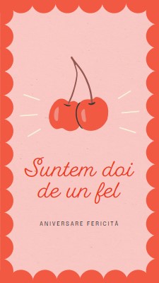 Suntem doi de un fel red illustration,retro,playful