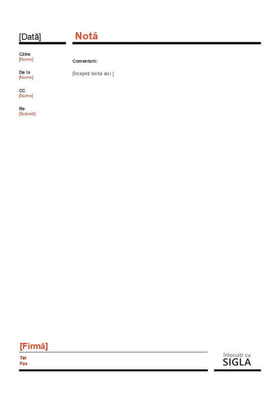 Memo de afaceri (design roșu și negru)
