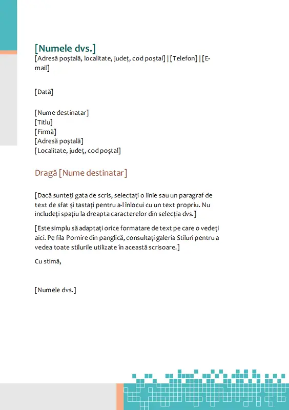 Antet de scrisoare cu aspect tehnic minimalist modern-simple