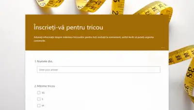Înscriere pentru tricouri yellow