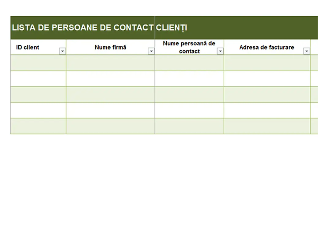 Listă de persoane de contact clienți de bază modern simple