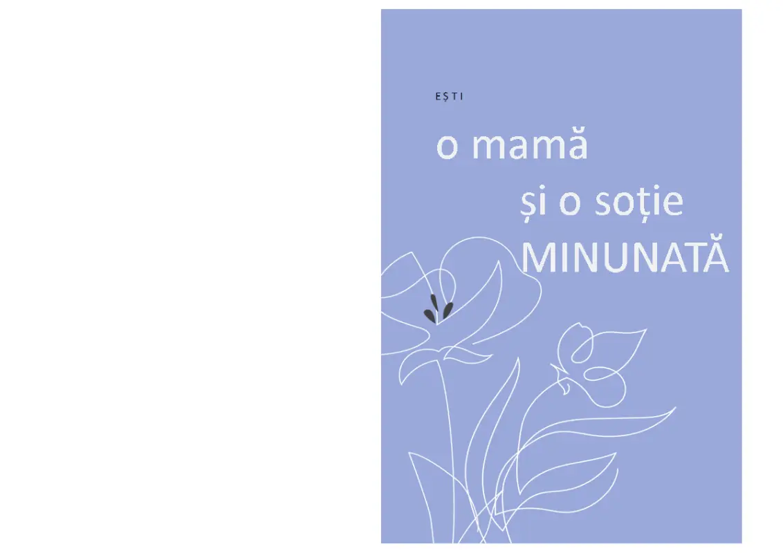 Felicitare elegantă pentru Ziua Mamei blue organic-simple