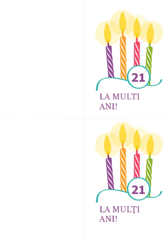 Felicitări pentru aniversări speciale (2 pe pagină, pentru Avery 8315) modern-simple