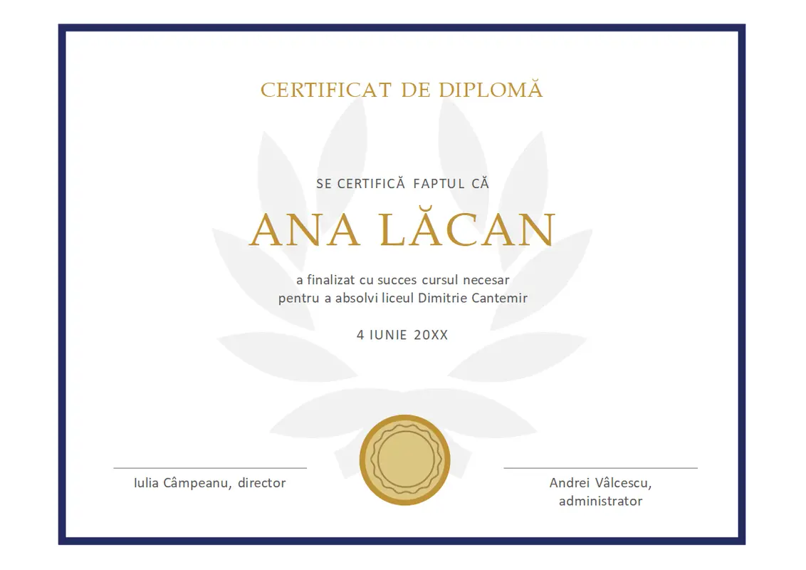 Certificat de diplomă modern simple