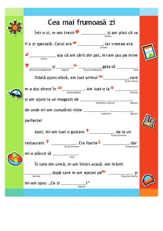 Relatare amuzantă de completare modern simple
