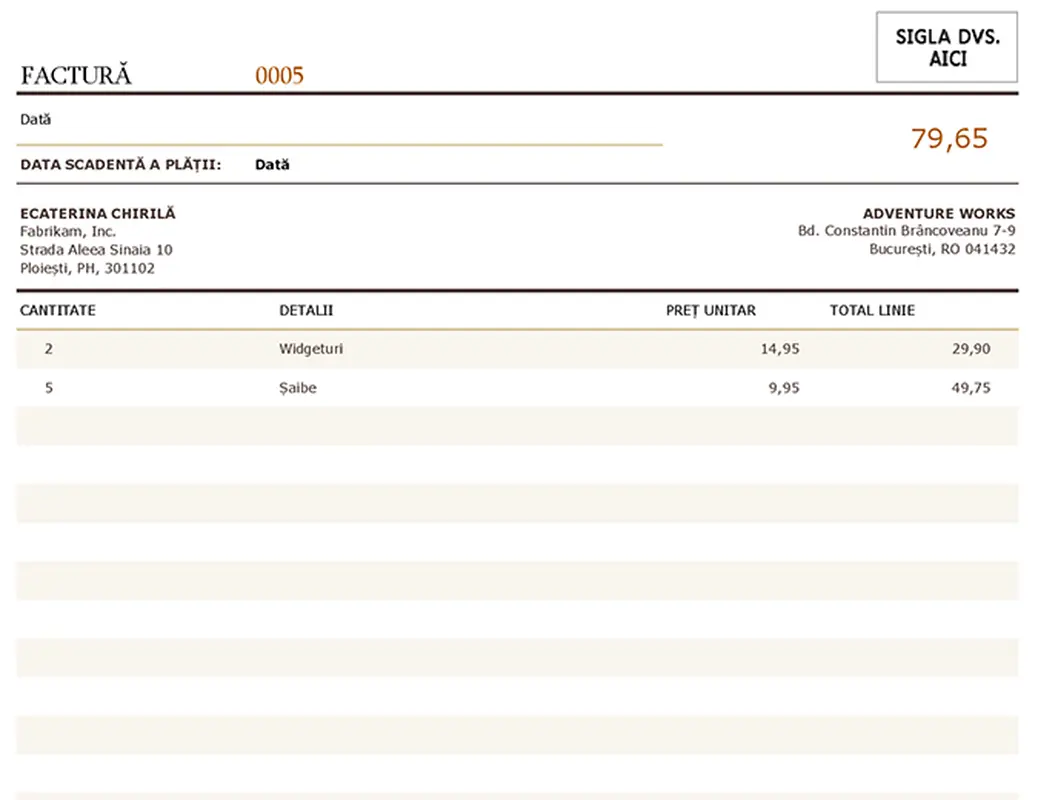 Factură modern simple