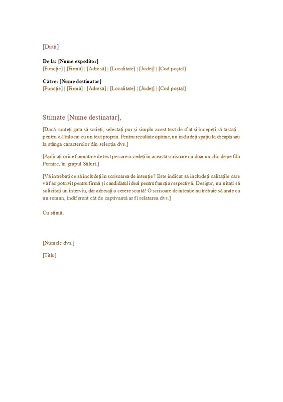 Scrisoare de afaceri oficială modern simple
