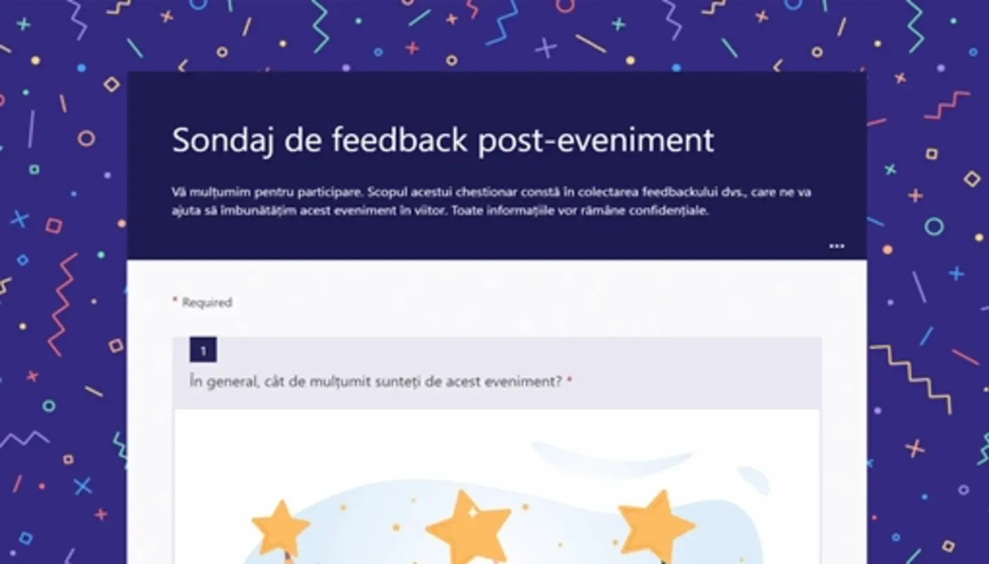 Sondaj de feedback post-eveniment blue