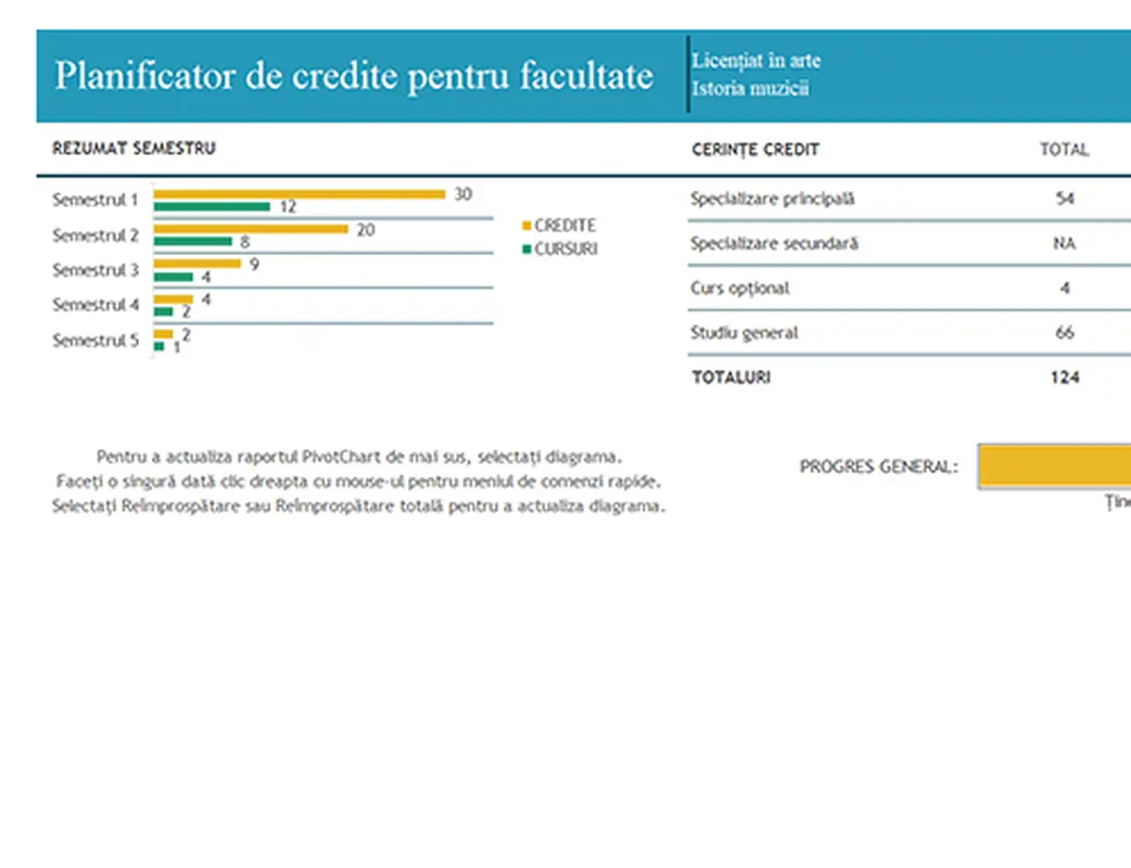 Planificator de credite pentru facultate modern-simple