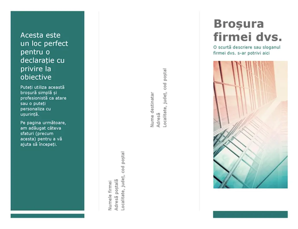 Broșură împăturită în trei (albastră)