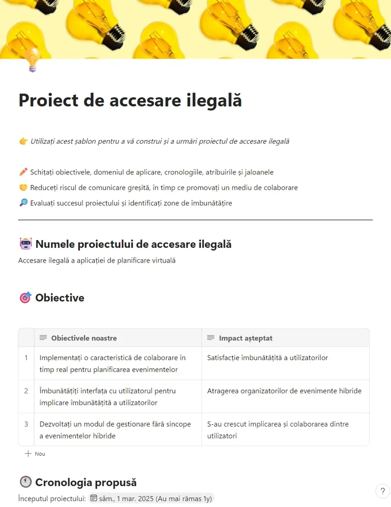 Proiect de accesare ilegală