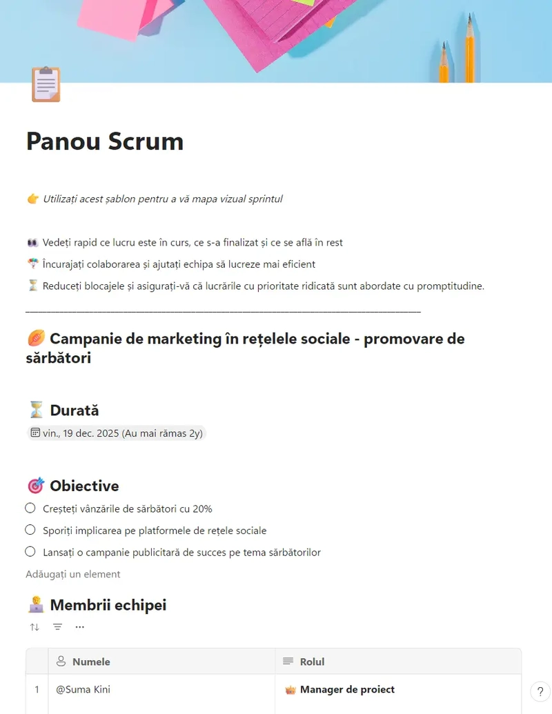 Panou Scrum