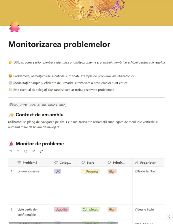 Monitorizarea problemelor