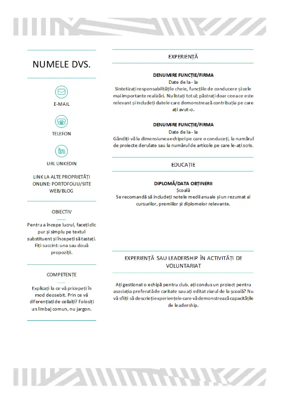 CV creativ, proiectat de MOO blue modern-simple