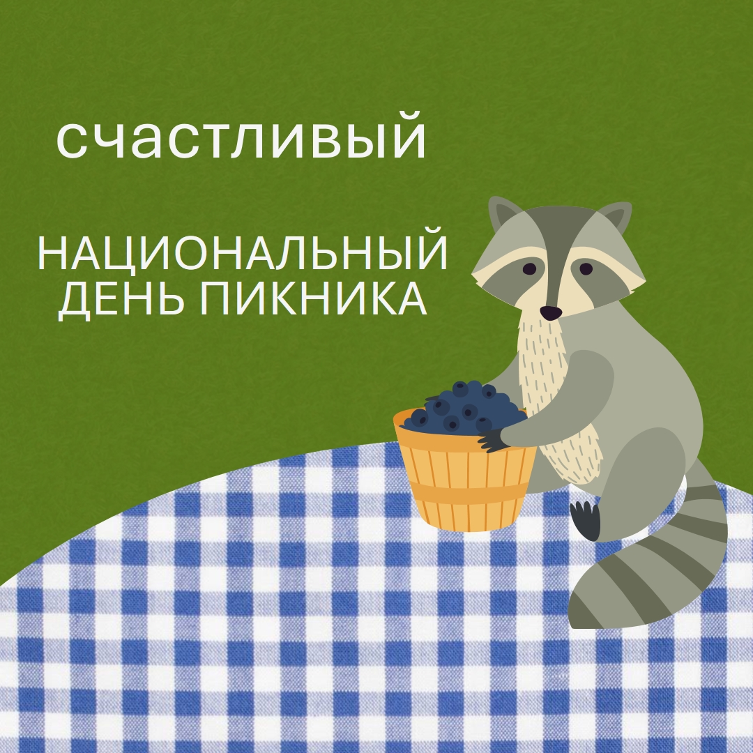 С Днем национального пикника green whimsical-color-block