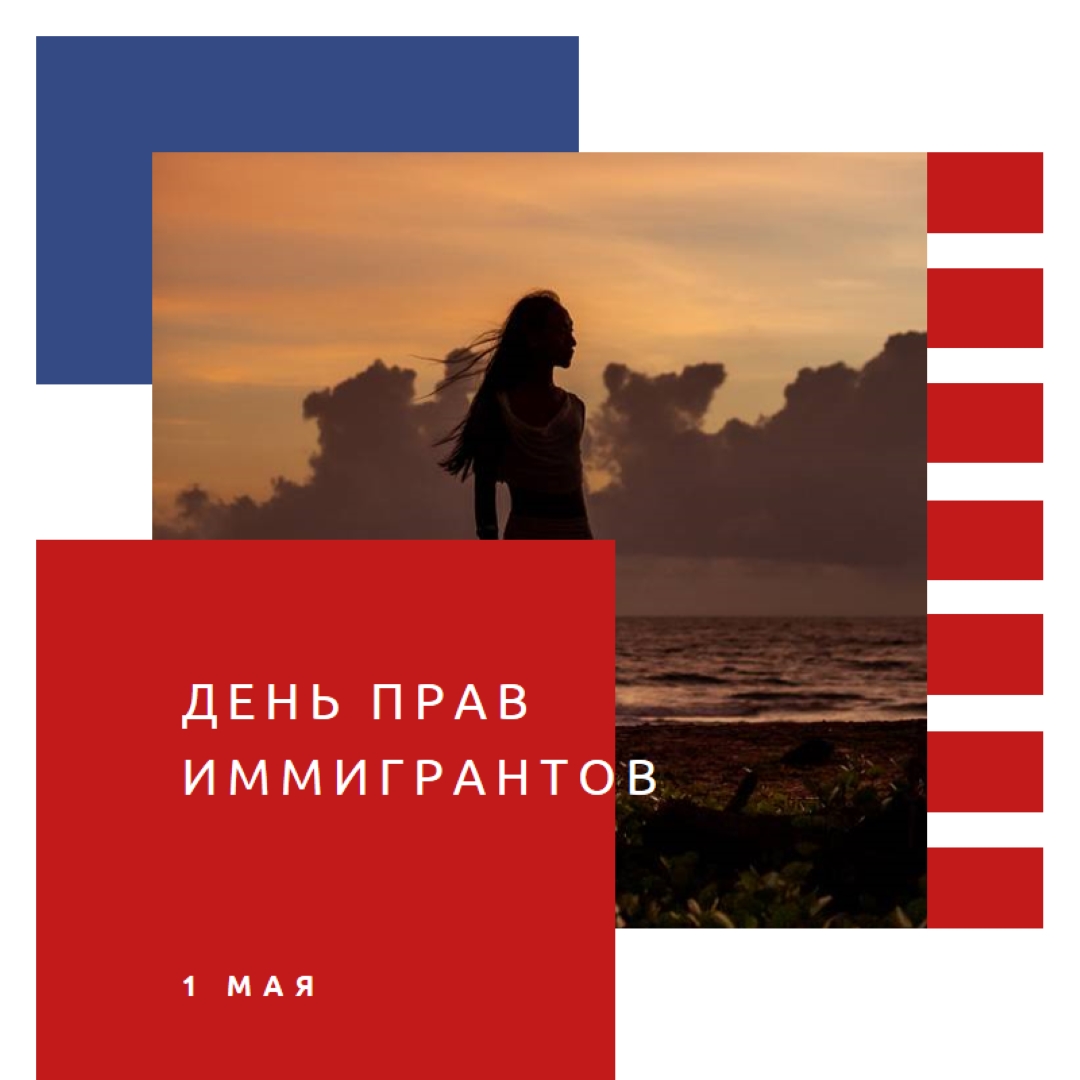 Салют день прав иммигрантов white modern-color-block