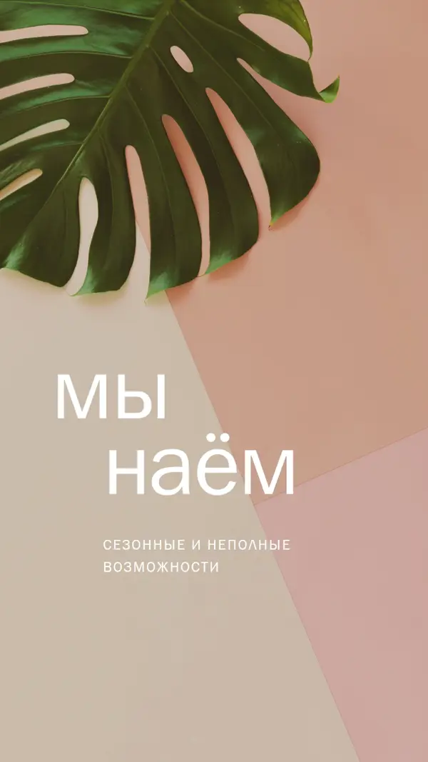 Мы нанимаем сезонных работников pink modern-simple