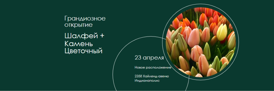 Цветочный бутик грандиозное открытие green modern-simple