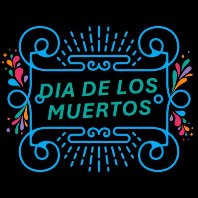 El Dia de los Muertos black modern-bold