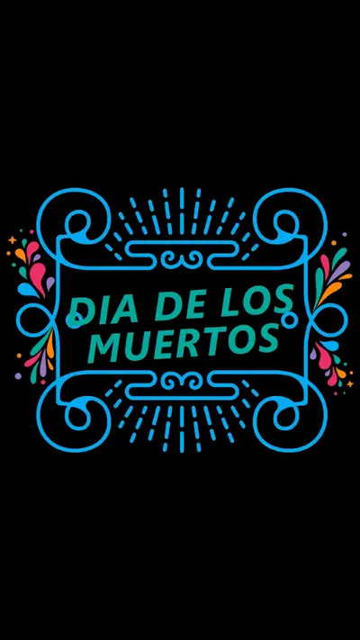 El Dia de los Muertos black modern-bold