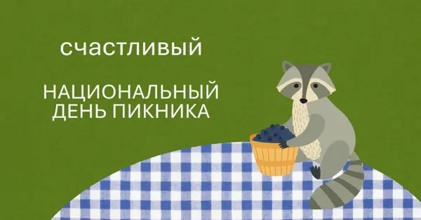 С Днем национального пикника green whimsical-color-block