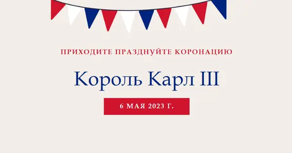 Приходите отмечать коронацию red modern-simple