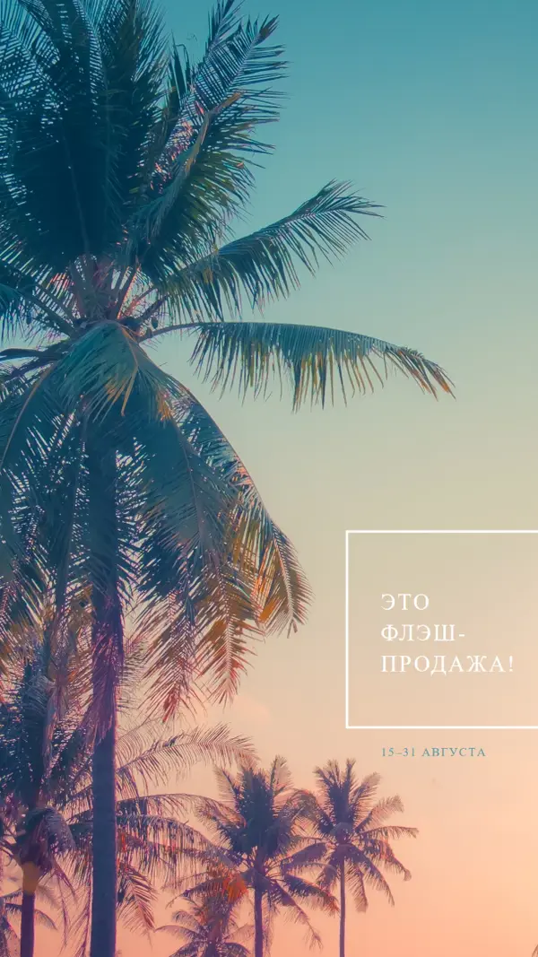 Тропический восход солнца blue modern-simple