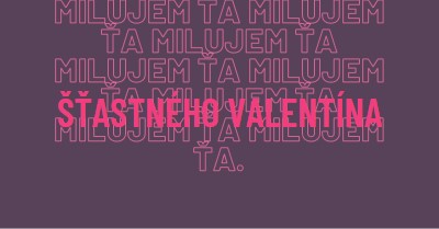 Milujem ťa, Valentín purple modern-bold