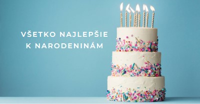 Narodeninová torta všetko najlepšie blue modern-simple