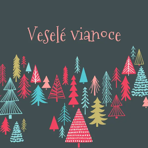 Veselé vianoce green whimsical-line