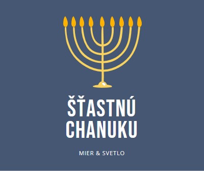 Chanuka Sameach blue modern-simple