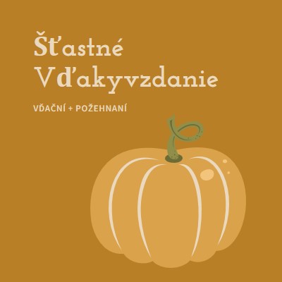 Vďační a požehnaní brown whimsical-line