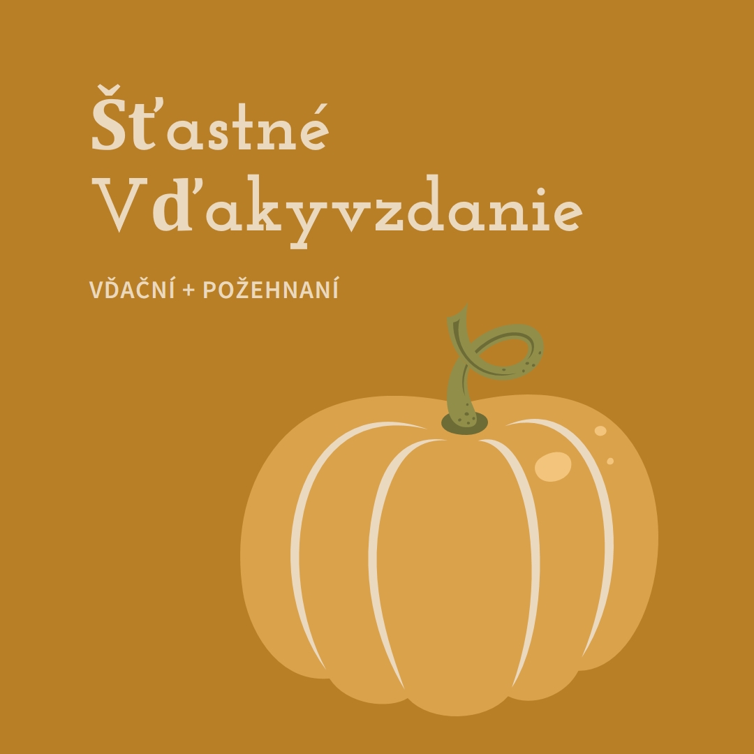 Vďační a požehnaní brown whimsical-line