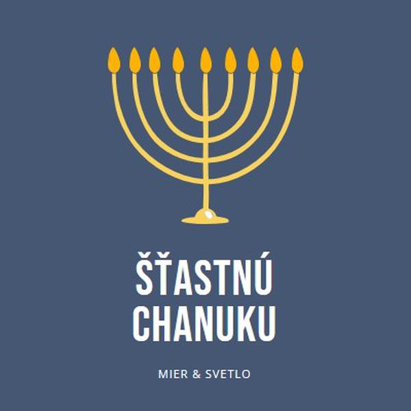 Chanuka Sameach blue modern-simple