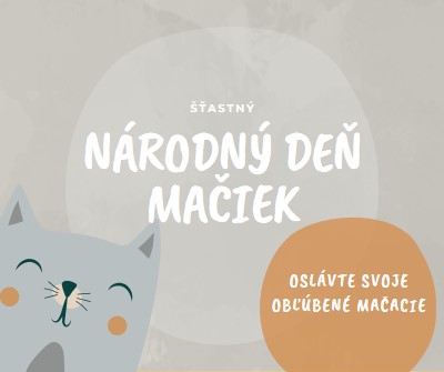 Šťastný Národný deň mačiek gray organic-simple