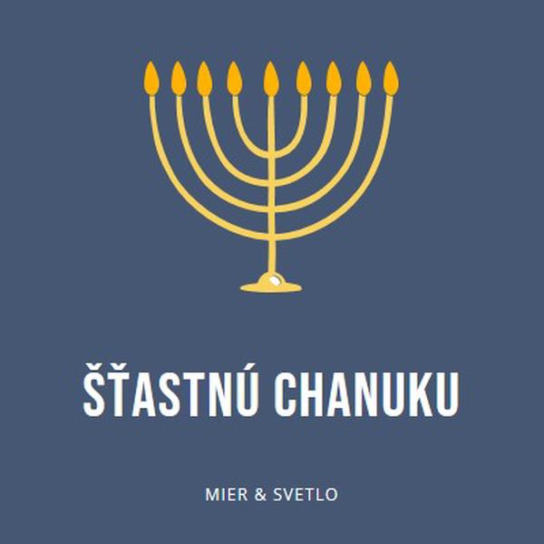 Chanuka Sameach blue modern-simple