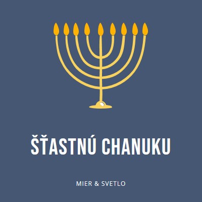 Chanuka Sameach blue modern-simple