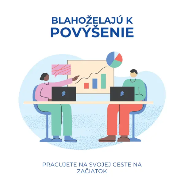 Blahoželanie k povýšeniu white whimsical-line