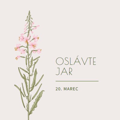 Oslávte jar white vintage-botanical