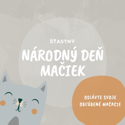 Šťastný Národný deň mačiek gray organic-simple