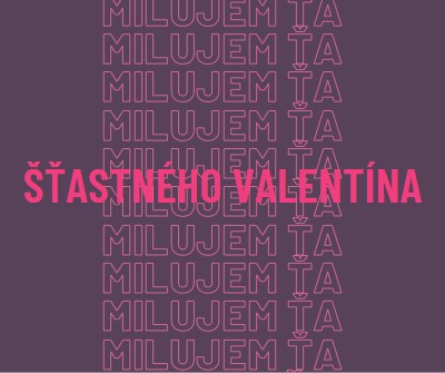 Milujem ťa, Valentín purple modern-bold